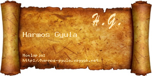 Harmos Gyula névjegykártya